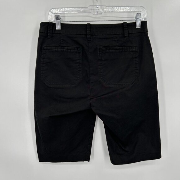 VINCE Women's Black Dark Charcoal Gray Cotton Spandex Bermuda Shorts Size 6 - Picture 2 of 5